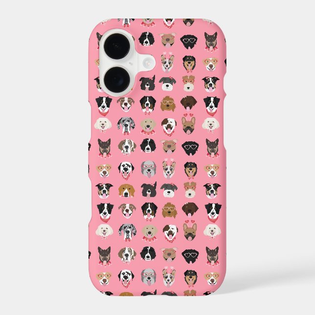 Dog Valentine Face Pattern Iphone Case (Back)