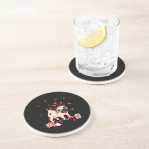 Dog Valentine Gift   Cute Pug Valentine's Day Coaster