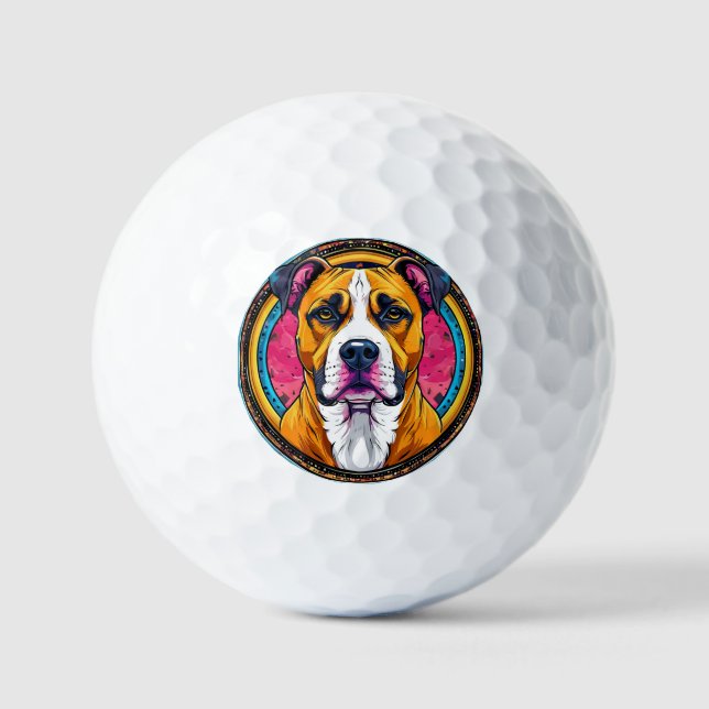 Dog Vector Illustration Golf Balls (Front)