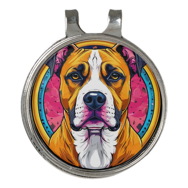 Dog Vector Illustration Golf Hat Clip (Front)