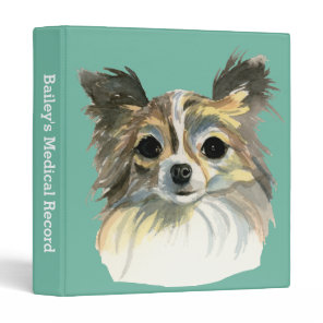 Dog Vet Record Organizer | Chihuahua Art 3 Ring Binder
