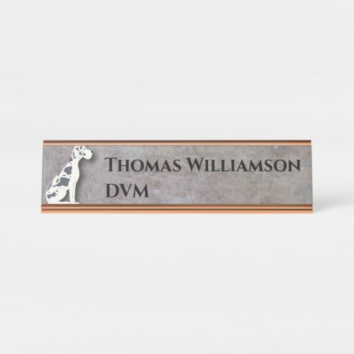 Dog Veterinarians Office Monogrammed Desk Name Plate