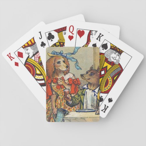 Dog Victorian Dinner Dress Doggy Poker Cards