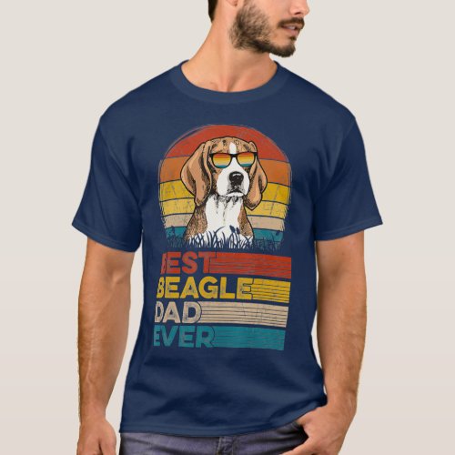 Dog Vintage Best Beagle Dad Ever Fathers Day Dog T_Shirt
