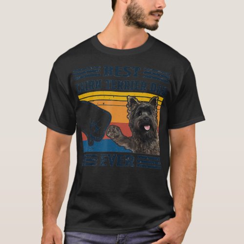 Dog Vintage Best Cairn Terrier Dad Ever Fathers D T_Shirt