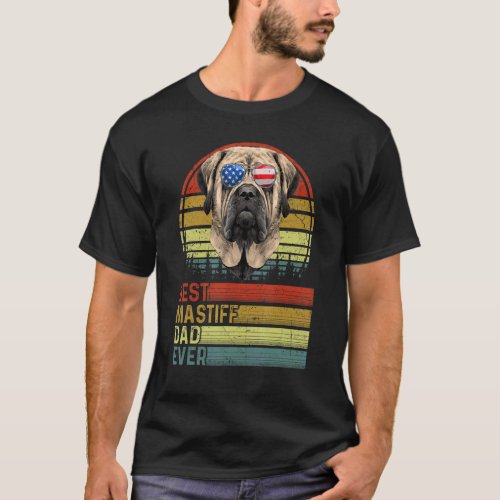 Dog Vintage Best Mastiff Dad Ever Father Day Puppy T_Shirt