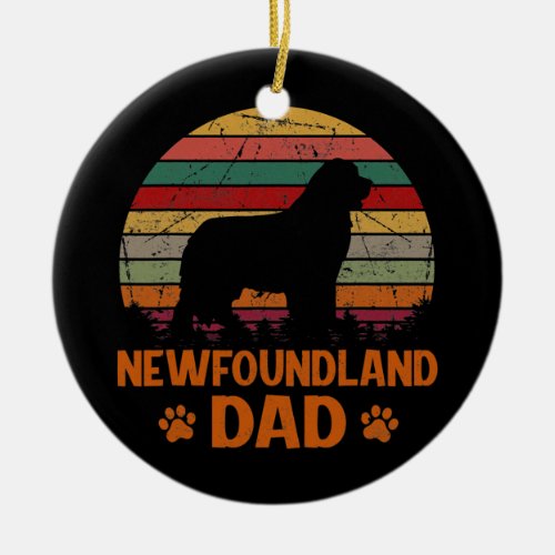 Dog Vintage Best Newfoundland Dad Ever Dog Lover  Ceramic Ornament