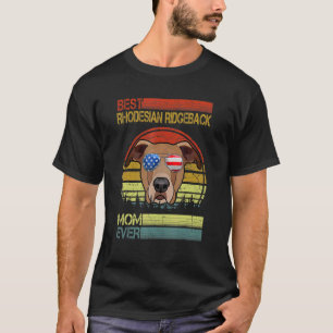 Dog Vintage Best Rhodesian Ridgeback Mom Ever Moth T-Shirt
