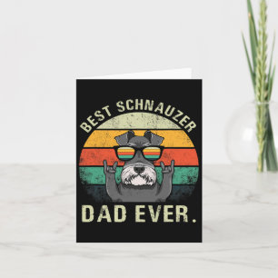 Dog Vintage Best Schnauzer Dad Ever Shirt Fathers Card