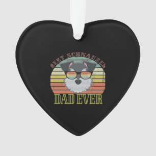 Dog Vintage Best Schnauzer Dad ever Tshirt Fathers Ornament