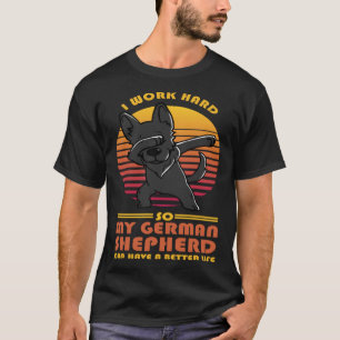 Dog Vintage Retro Black German Shepherd Owner T-Shirt