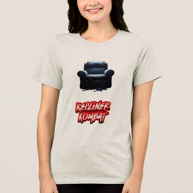 Dog vs Cat Recliner Kombat Tri-Blend Shirt (Front)