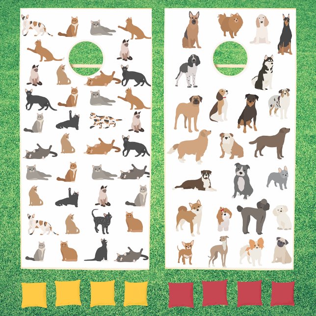 Dog Vs Cats Fun Pets Animal Cornhole Set (Creator Uploaded)