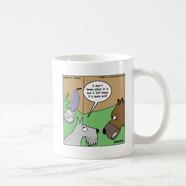 Dog VS. Vacuum Cleaner Funny Gifts & Collectibles Coffee Mug (Right)