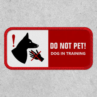 Dog W/ Pricked Ears Do Not Pet Dog In Training Red Patch