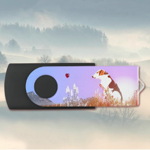 Dog Waiting for his Family Flash Drive