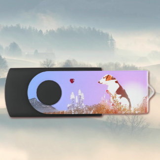 Dog Waiting for his Family Flash Drive