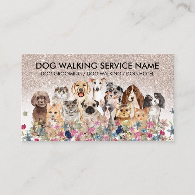 Dog Walk Cat Check In Service Business Card