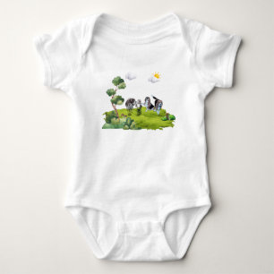 Dog Walk -Child and Hounds Outdoor Adventure Baby Bodysuit