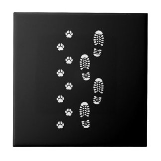 Dog Walk Foot Print Dog Walker Dog Walking Ceramic Tile