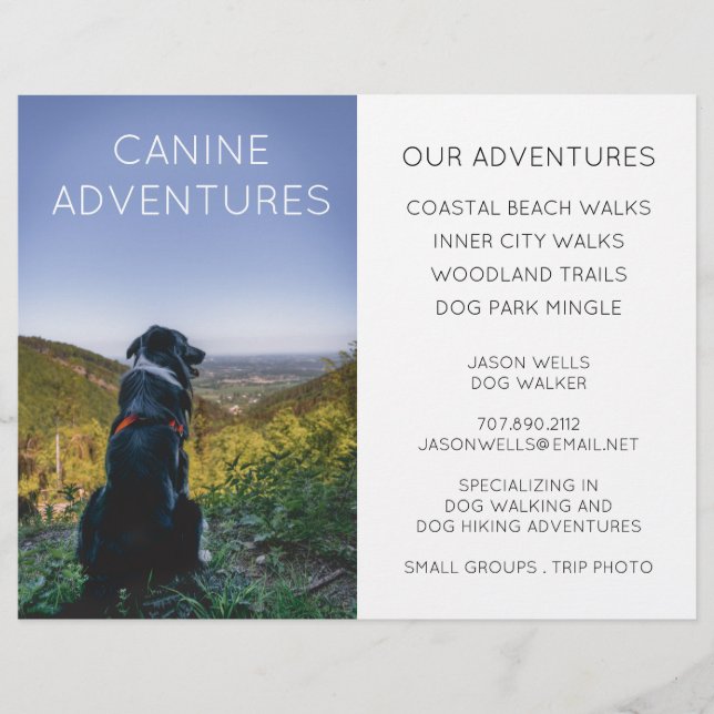Dog Walker Adventure Walks Hikes Flyer (Front)
