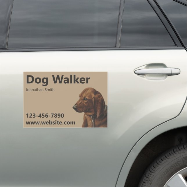 Dog Walker Advertisement Template Car Magnet (In Situ)