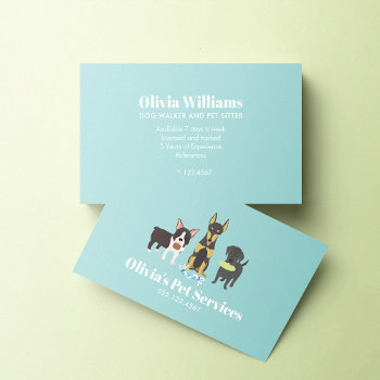 Dog Walker And Pet Sitter Business Card by heartlocked at Zazzle