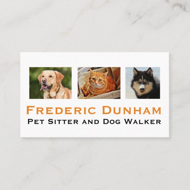 Dog Walker and Pet Sitter Business Cards (Front)