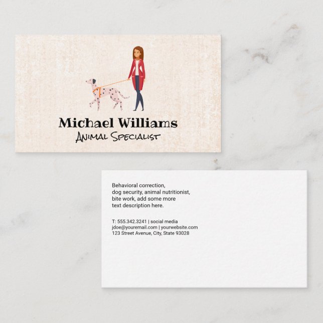Dog Walker | Animal Services Business Card (Front/Back)