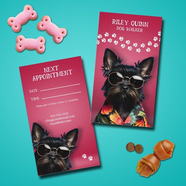 Dog Walker Appointment Card (Dog Walker Next Appointment Cards)