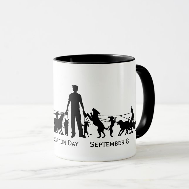 Dog Walker Appreciation Day Silhouette Mug 2 (Front Right)