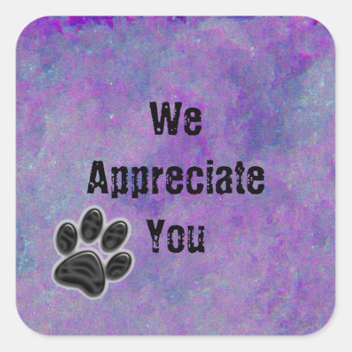 Dog Walker Appreciation Paw Print Dog Sitter Square Sticker