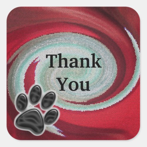 Dog Walker Appreciation Pet Sitter Thank You Red Square Sticker