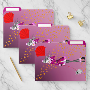 Dog Walker Autumn Leaves Pink File Folder