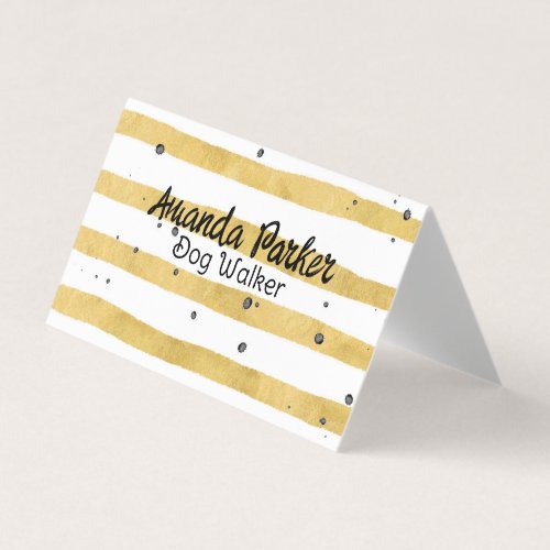 Dog Walker Brown Watercolour Handwriting Custom Bu Business Card