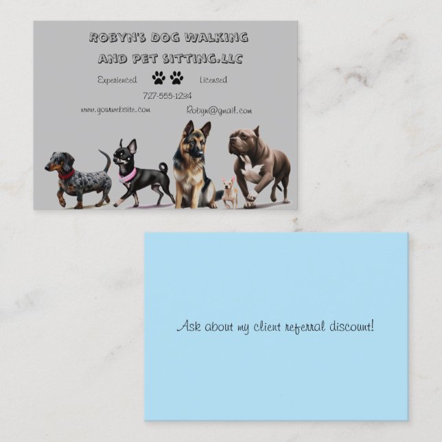 Dog Walker Business Card (Front/Back)
