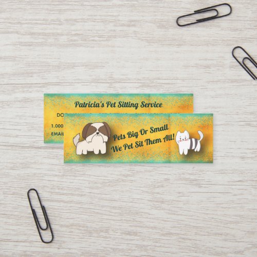Dog Walker Cat Pet Sitter Service Modern Mini Business Card