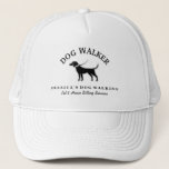 Dog Walker Custom Hat - Black Dog White Collar at Zazzle