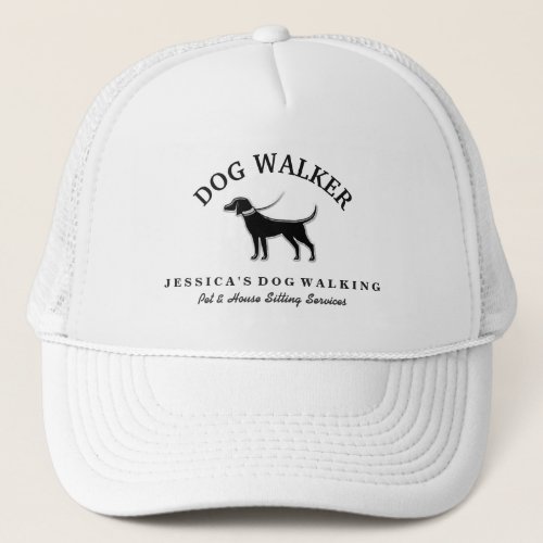 Dog Walker Custom Hat _ Black Dog White Collar