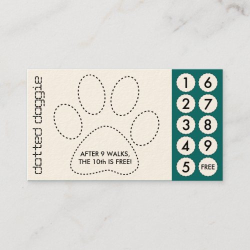 dog walker cut out punch cards