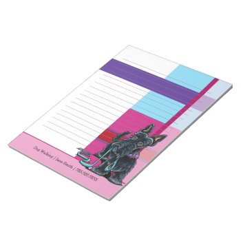 Dog Walker Cute Scottie Plaid Personalized Lined Notepad by offleashart at Zazzle