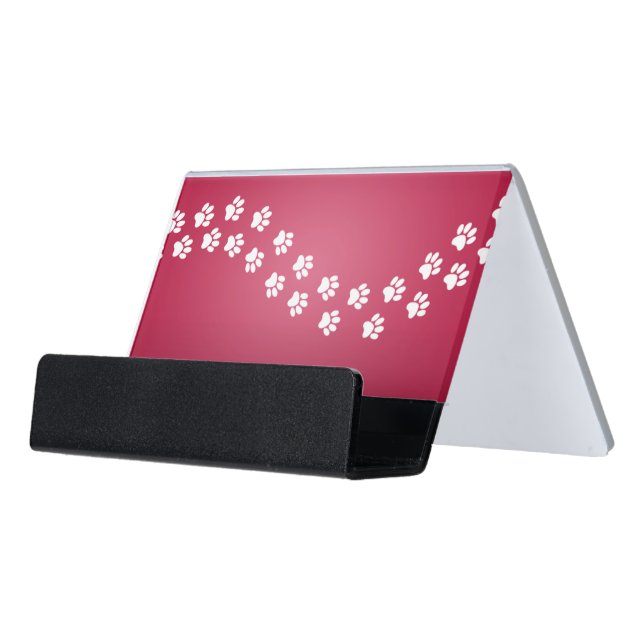 Dog Walker Desk Business Card Holder (Angled Front)