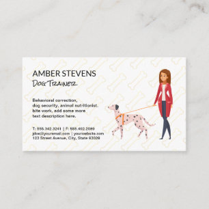 Dog Walker Dog Bone Pattern Business Card