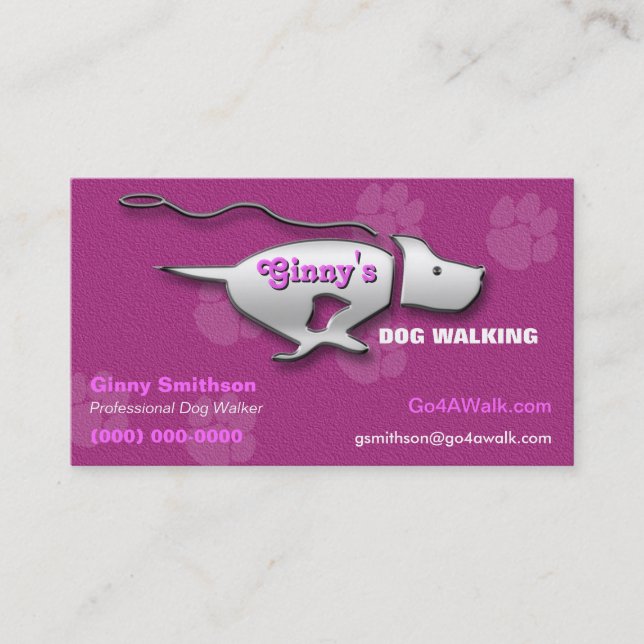 Dog Walker / Dog Groomer /Pet Sitter Business Card (Front)