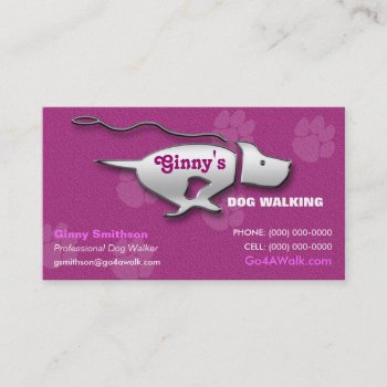 Dog Walker / Dog Groomer /pet Sitter Business Card by coolcards_biz at Zazzle