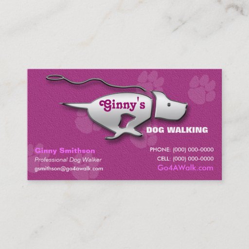 Customizable Dog Walker / Dog Groomer /Pet Sitter Business Card