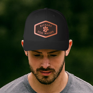 Dog walker Dog Owner - Paw Heart Leather Patch Hat