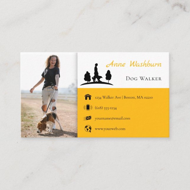 Dog Walker | Dog Trainer | Pet Care Business Card (Front)