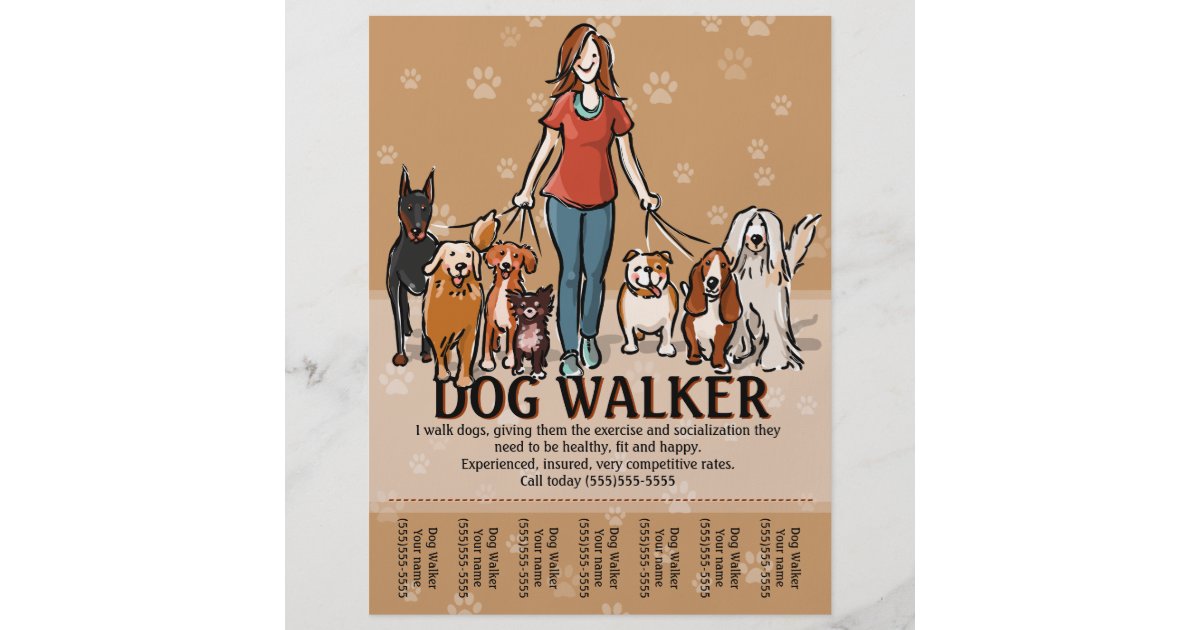 dog walker dog walking advertising template flyer dog walking poster template