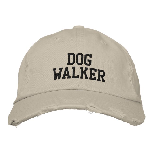 Dog Walker Embroidered Baseball Hat (Front)